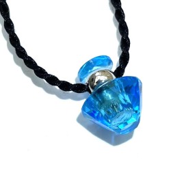 Tiny Blue Glass Perfume Bottle Pendant